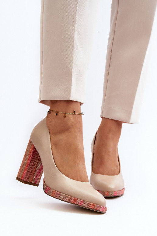 Bateliai su kulniukais Laura Messi 2746 dramblio kaulo spalvos