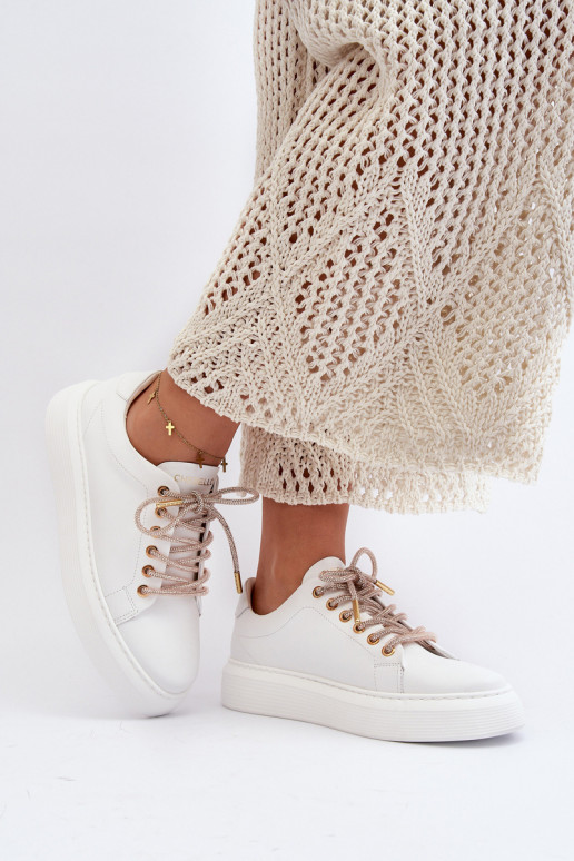 Oda Moteriškas sportiniai bateliai CheBello 4362 baltos spalvos Oda Moteriškas sportiniai bateliai CheBello 4362 baltos spalvos