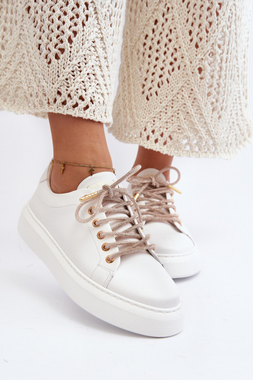 Oda Moteriškas sportiniai bateliai CheBello 4362 baltos spalvos Oda Moteriškas sportiniai bateliai CheBello 4362 baltos spalvos