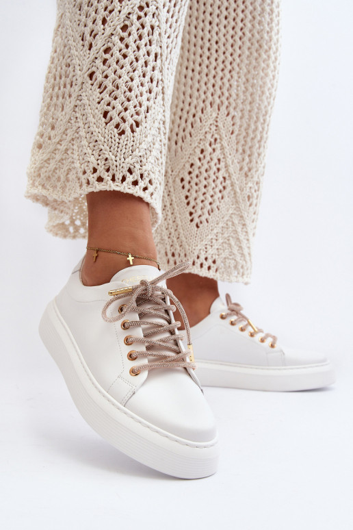 Oda Moteriškas sportiniai bateliai CheBello 4362 baltos spalvos Oda Moteriškas sportiniai bateliai CheBello 4362 baltos spalvos