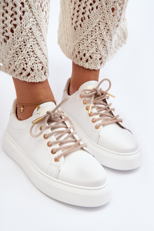 Oda Moteriškas sportiniai bateliai CheBello 4362 baltos spalvos Oda Moteriškas sportiniai bateliai CheBello 4362 baltos spalvos