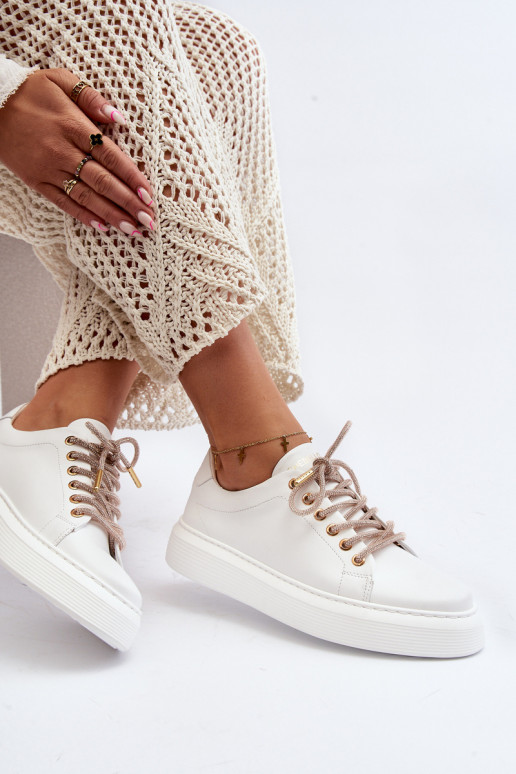 Oda Moteriškas sportiniai bateliai CheBello 4362 baltos spalvos Oda Moteriškas sportiniai bateliai CheBello 4362 baltos spalvos