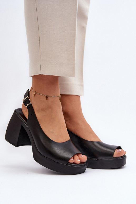 Zazoo 40376 Moteriškos basutės Ant masyvių kulnų juodos spalvos Zazoo 40376 Moteriškos basutės Ant masyvių kulnų juodos spalvos