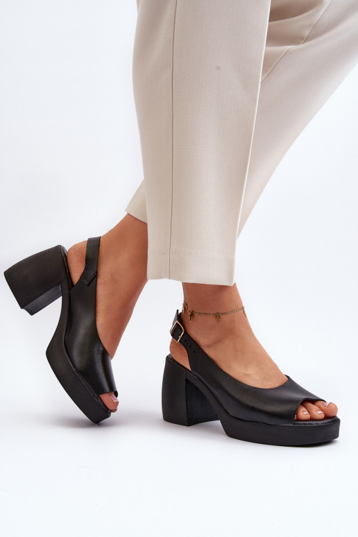 Zazoo 40376 Moteriškos basutės Ant masyvių kulnų juodos spalvos Zazoo 40376 Moteriškos basutės Ant masyvių kulnų juodos spalvos