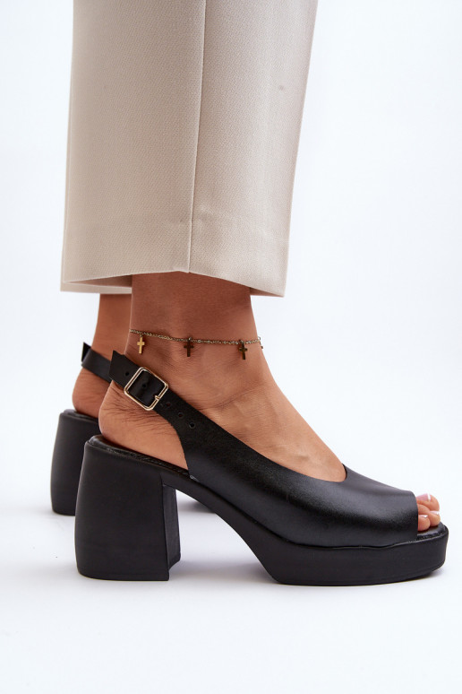 Zazoo 40376 Moteriškos basutės Ant masyvių kulnų juodos spalvos Zazoo 40376 Moteriškos basutės Ant masyvių kulnų juodos spalvos