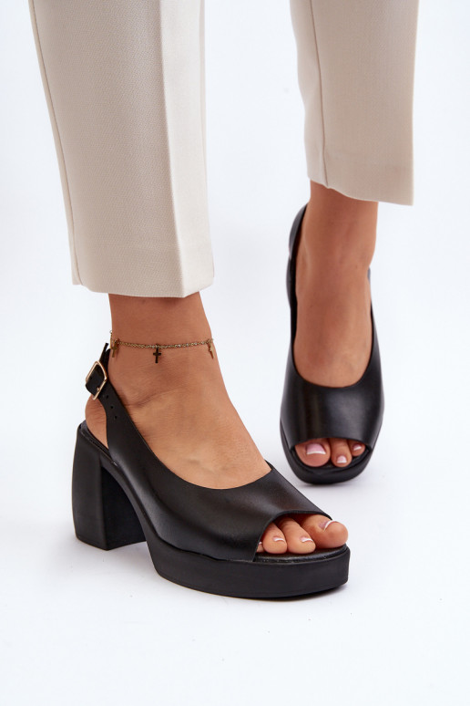 Zazoo 40376 Moteriškos basutės Ant masyvių kulnų juodos spalvos Zazoo 40376 Moteriškos basutės Ant masyvių kulnų juodos spalvos