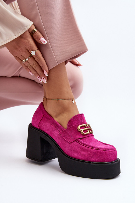 Zazoo 20170 batai iš zomšos Moteriškas su kulniukais rožinės spalvos Zazoo 20170 batai iš zomšos Moteriškas su kulniukais rožinės spalvos