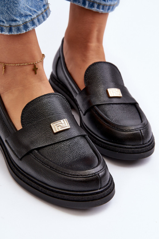 Zazoo 20165 Oda moteriški mokasinai juodos spalvos Zazoo 20165 Oda moteriški mokasinai juodos spalvos