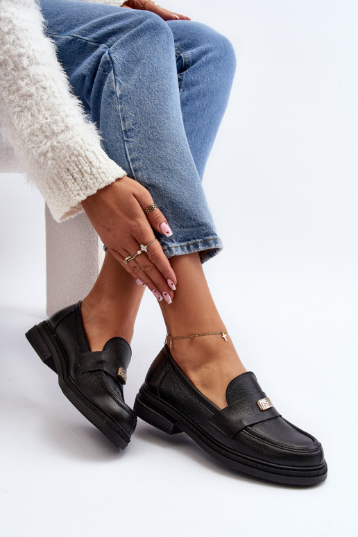 Zazoo 20165 Oda moteriški mokasinai juodos spalvos Zazoo 20165 Oda moteriški mokasinai juodos spalvos