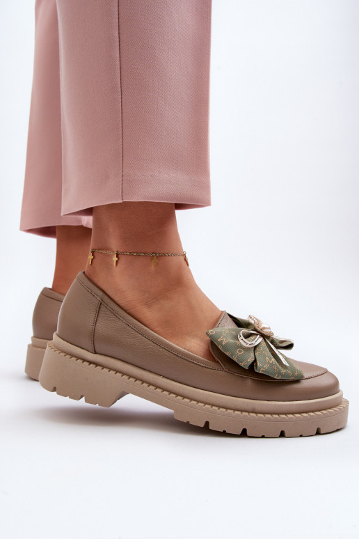 Moteriškas Oda Mokasinai su kaspinais Laura Messi 2787 smėlio spalvos Moteriškas Oda Mokasinai su kaspinais Laura Messi 2787 smėlio spalvos