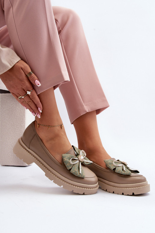 Moteriškas Oda Mokasinai su kaspinais Laura Messi 2787 smėlio spalvos Moteriškas Oda Mokasinai su kaspinais Laura Messi 2787 smėlio spalvos