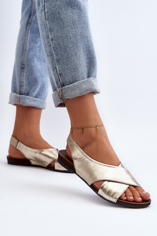 Zazoo 40407 basutės Oda Moteriškas aukso spalvos Zazoo 40407 basutės Oda Moteriškas aukso spalvos