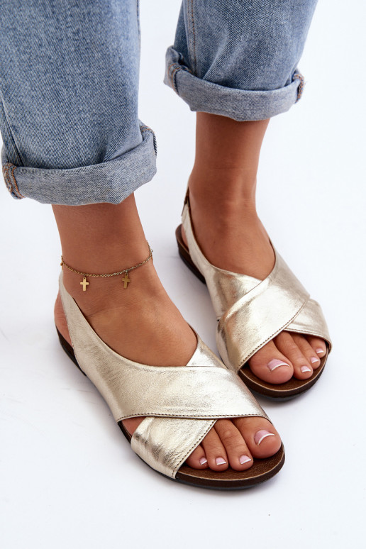 Zazoo 40407 basutės Oda Moteriškas aukso spalvos Zazoo 40407 basutės Oda Moteriškas aukso spalvos