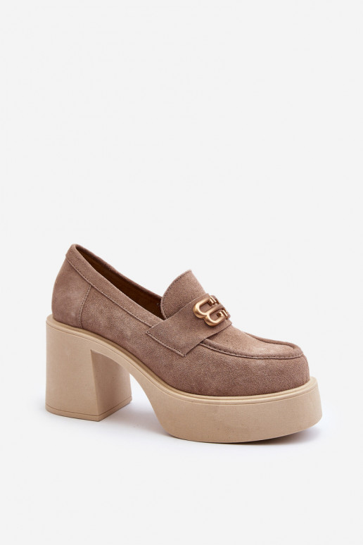 Zazoo 20170 batai iš zomšos Moteriškas su kulniukais smėlio spalvos Zazoo 20170 batai iš zomšos Moteriškas su kulniukais smėlio spalvos