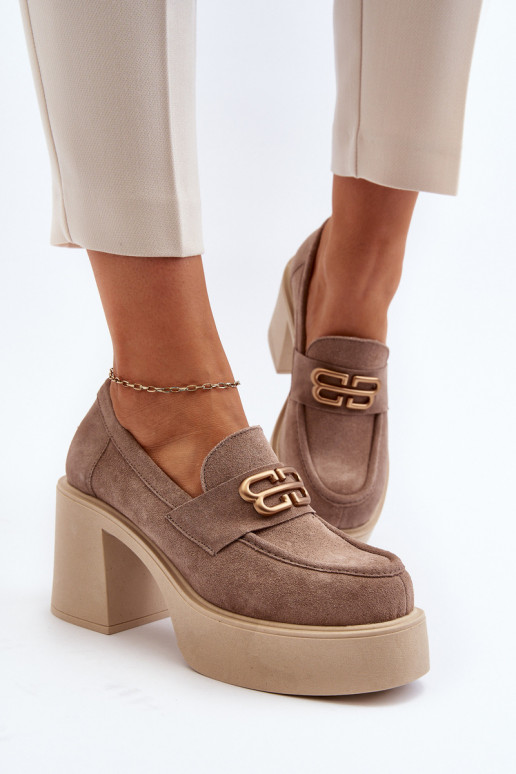 Zazoo 20170 batai iš zomšos Moteriškas su kulniukais smėlio spalvos Zazoo 20170 batai iš zomšos Moteriškas su kulniukais smėlio spalvos