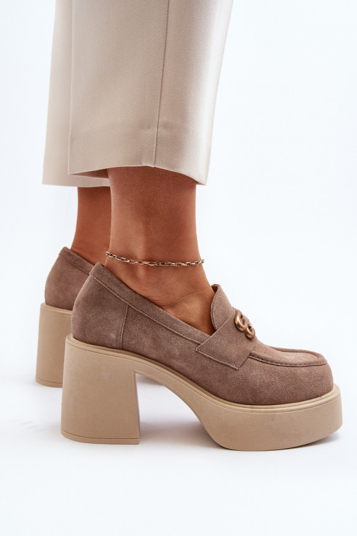 Zazoo 20170 batai iš zomšos Moteriškas su kulniukais smėlio spalvos Zazoo 20170 batai iš zomšos Moteriškas su kulniukais smėlio spalvos