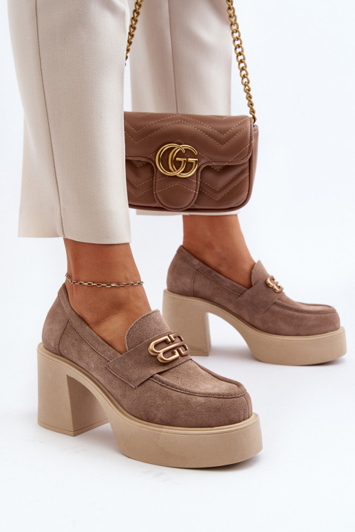 Zazoo 20170 batai iš zomšos Moteriškas su kulniukais smėlio spalvos Zazoo 20170 batai iš zomšos Moteriškas su kulniukais smėlio spalvos