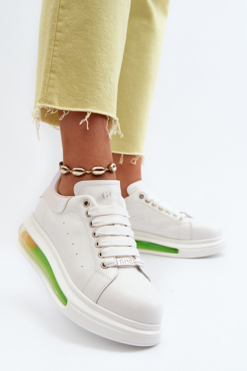 Sneakers modelio batai Moteriškas Oda GOE NN2N4029 baltos spalvos
