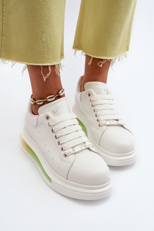 Sneakers modelio batai Moteriškas Oda GOE NN2N4029 baltos spalvos Sneakers modelio batai Moteriškas Oda GOE NN2N4029 baltos spalvos