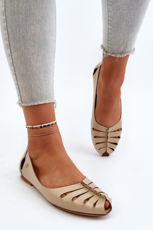 Zazoo 10009 Patogios natūralios odos balerinos Moteriškas smėlio spalvos Zazoo 10009 Patogios natūralios odos balerinos Moteriškas smėlio spalvos