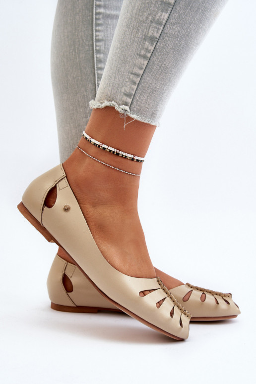 Zazoo 10009 Patogios natūralios odos balerinos Moteriškas smėlio spalvos Zazoo 10009 Patogios natūralios odos balerinos Moteriškas smėlio spalvos