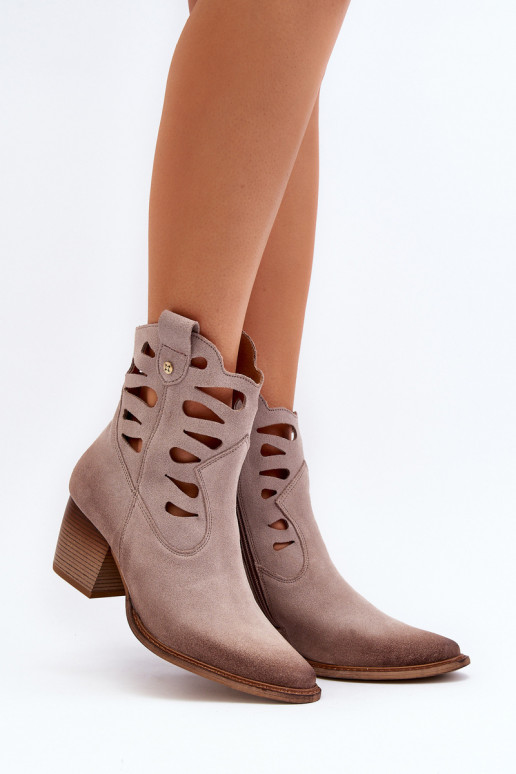 Oda Aulinukai Su išpjovomis Tai turiciejka 06412-04 smėlio spalvos Oda Aulinukai Su išpjovomis Tai turiciejka 06412-04 smėlio spalvos