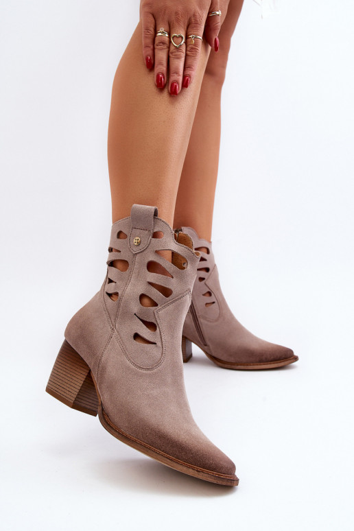 Oda Aulinukai Su išpjovomis Tai turiciejka 06412-04 smėlio spalvos Oda Aulinukai Su išpjovomis Tai turiciejka 06412-04 smėlio spalvos