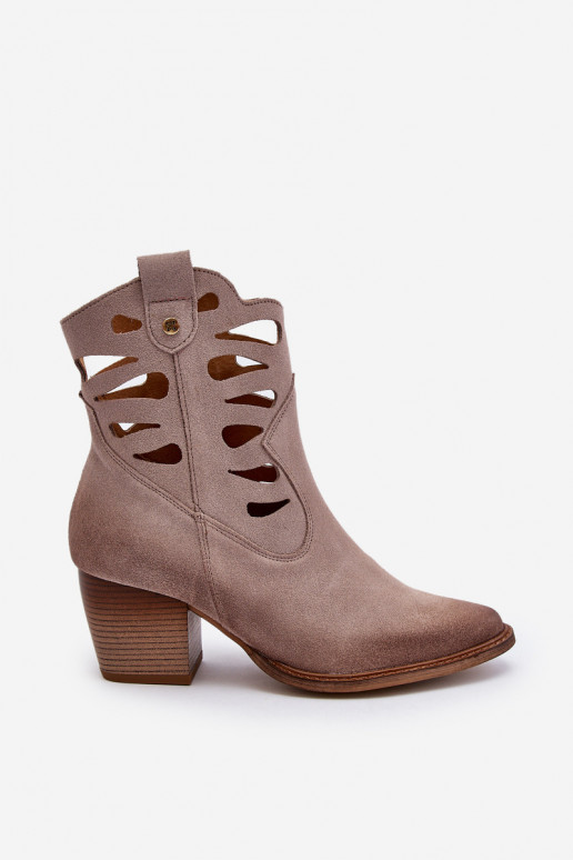 Oda Aulinukai Su išpjovomis Tai turiciejka 06412-04 smėlio spalvos Oda Aulinukai Su išpjovomis Tai turiciejka 06412-04 smėlio spalvos