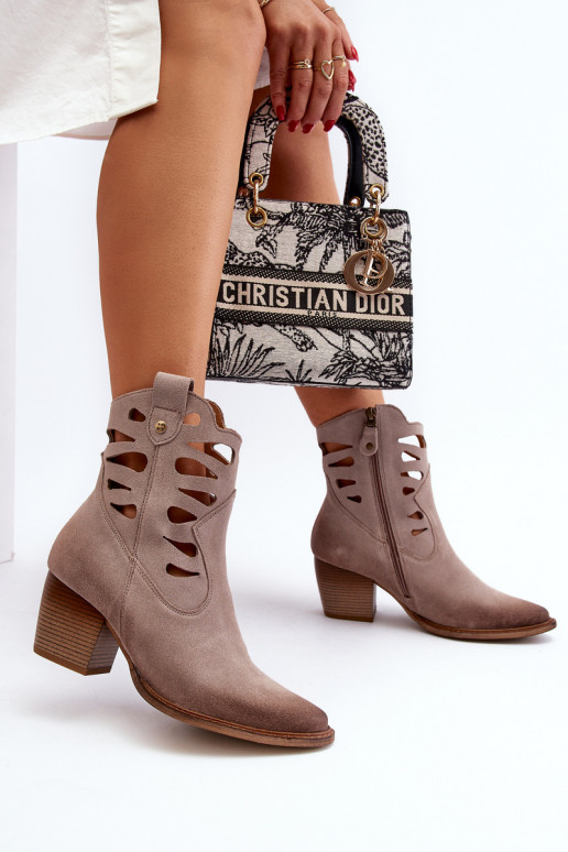 Oda Aulinukai Su išpjovomis Tai turiciejka 06412-04 smėlio spalvos Oda Aulinukai Su išpjovomis Tai turiciejka 06412-04 smėlio spalvos