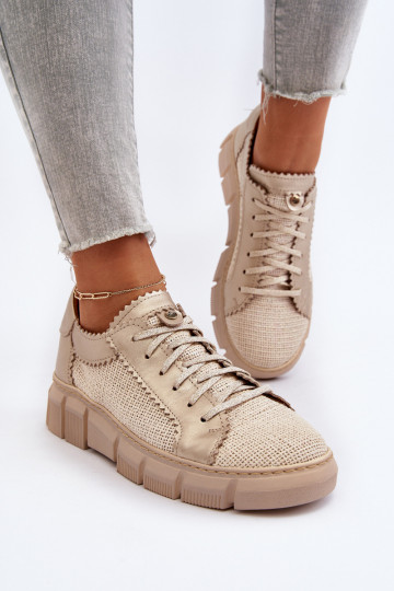 Moteriškas Oda batai Tai turiciejka 05850-22 dramblio kaulo spalvos