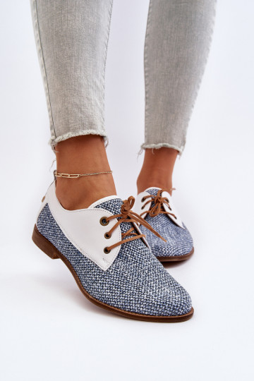 Oda batai Moteriškas su plačiais kulniukais Tai turiciejka 06461-17 mėlynos spalvos