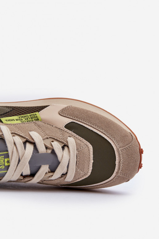 sportiniai bateliai Sneakers modelio batai Vyriški Memory Foam System Big Star NN174345 chaki spalvos