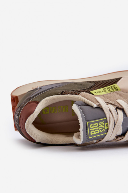 sportiniai bateliai Sneakers modelio batai Vyriški Memory Foam System Big Star NN174345 chaki spalvos