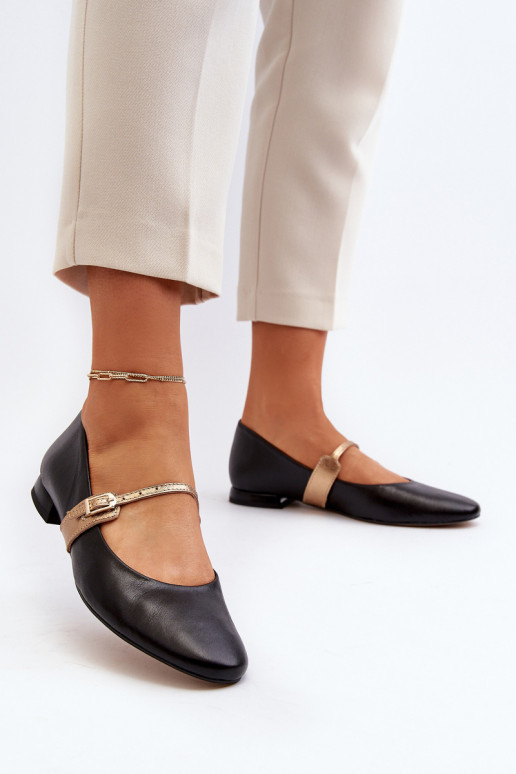 Balerinos Moteriškas su plačiais kulniukais Laura Messi 2774 juodos spalvos