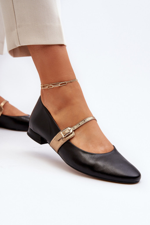 Balerinos Moteriškas su plačiais kulniukais Laura Messi 2774 juodos spalvos