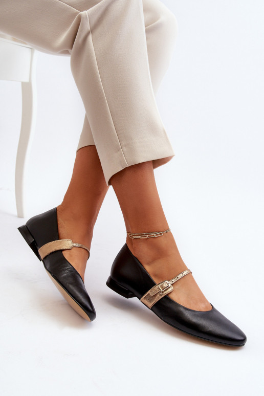 Balerinos Moteriškas su plačiais kulniukais Laura Messi 2774 juodos spalvos