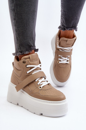 Zazoo 3450 Oda Sneakers modelio batai Moteriškas smėlio spalvos