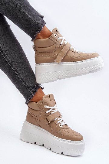 Zazoo 3450 Oda Sneakers modelio batai Moteriškas smėlio spalvos 2