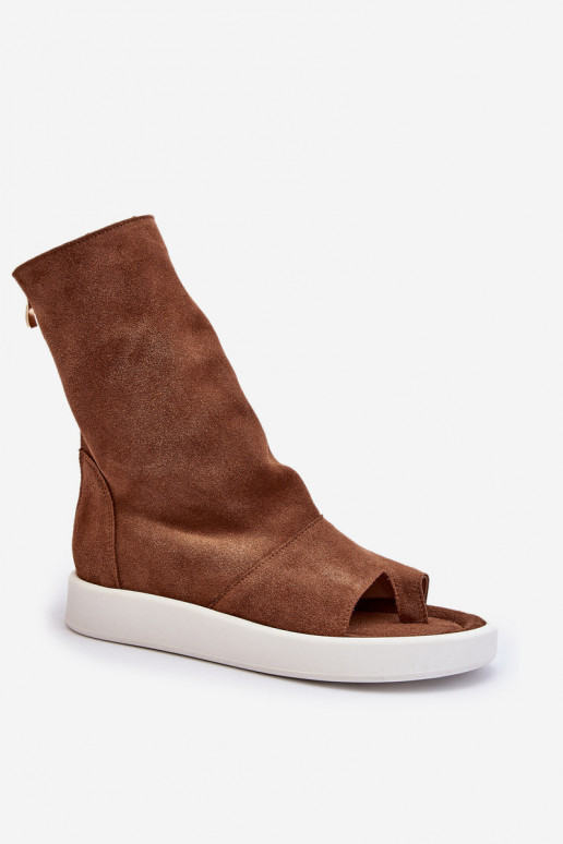 Zazoo 3441 Moteriškos zomšinės basutėssuCholeĮka rudos spalvos Zazoo 3441 Moteriškos zomšinės basutėssuCholeĮka rudos spalvos