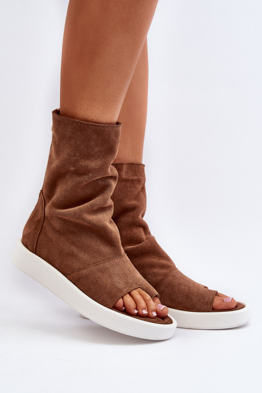 Zazoo 3441 Moteriškos zomšinės basutėssuCholeĮka rudos spalvos Zazoo 3441 Moteriškos zomšinės basutėssuCholeĮka rudos spalvos