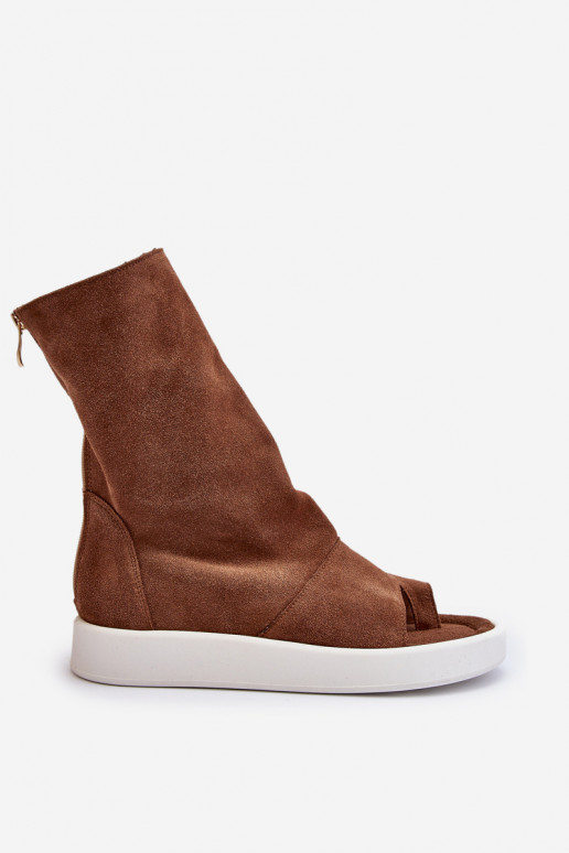 Zazoo 3441 Moteriškos zomšinės basutėssuCholeĮka rudos spalvos Zazoo 3441 Moteriškos zomšinės basutėssuCholeĮka rudos spalvos