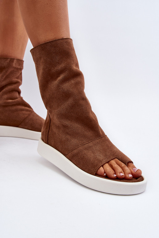 Zazoo 3441 Moteriškos zomšinės basutėssuCholeĮka rudos spalvos Zazoo 3441 Moteriškos zomšinės basutėssuCholeĮka rudos spalvos