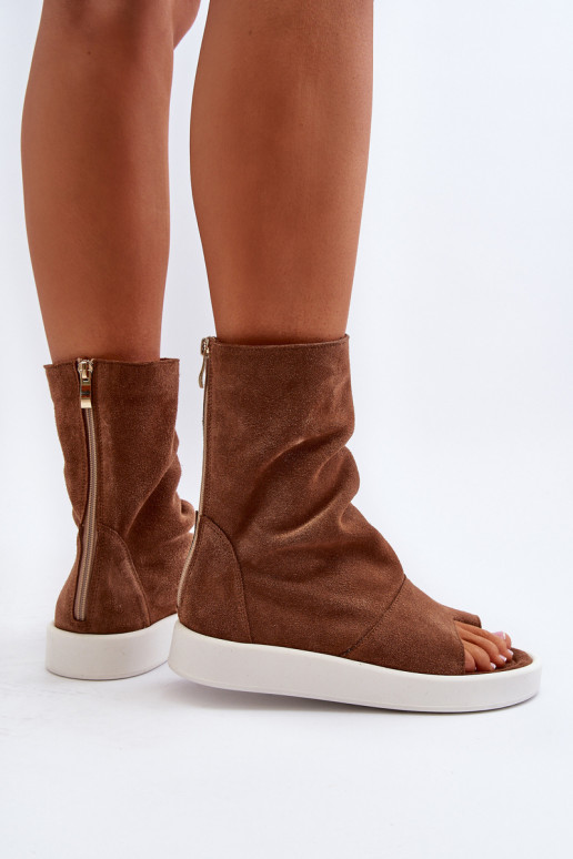 Zazoo 3441 Moteriškos zomšinės basutėssuCholeĮka rudos spalvos Zazoo 3441 Moteriškos zomšinės basutėssuCholeĮka rudos spalvos