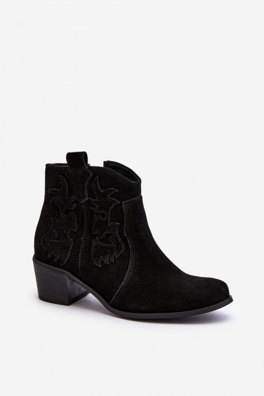Zazoo 3426 Moteriškas Zomšiniai batai kaubojiško stiliaus juodos spalvos Zazoo 3426 Moteriškas Zomšiniai batai kaubojiško stiliaus juodos spalvos