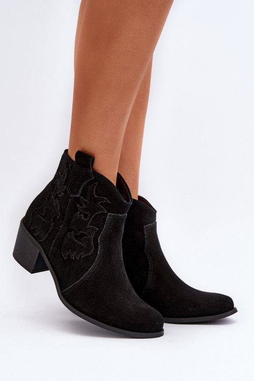 Zazoo 3426 Moteriškas Zomšiniai batai kaubojiško stiliaus juodos spalvos Zazoo 3426 Moteriškas Zomšiniai batai kaubojiško stiliaus juodos spalvos