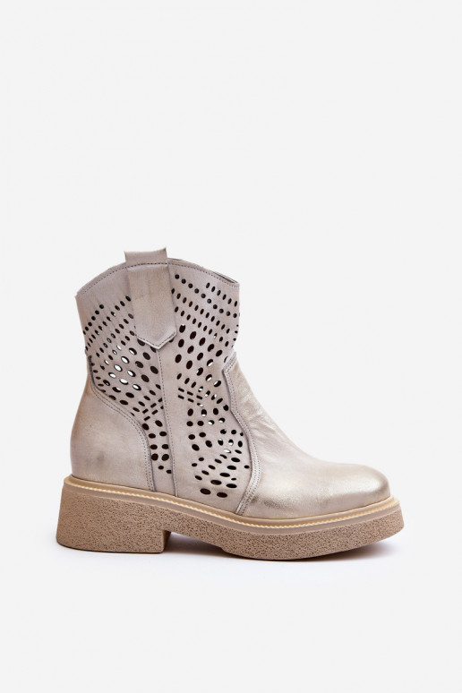 Zazoo 3470 Oda Moteriški aulinukai su plačiais kulniukais su aužūro elementais aukso spalvos Nuvalytas