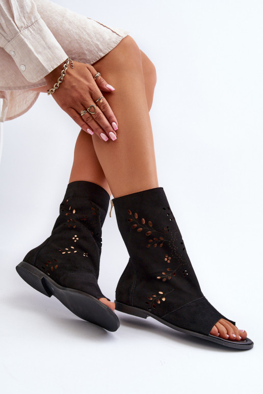 Zazoo 3437 Moteriškas Zomšinės basutės su auliuku Į Pilį juodos spalvos Zazoo 3437 Moteriškas Zomšinės basutės su auliuku Į Pilį juodos spalvos