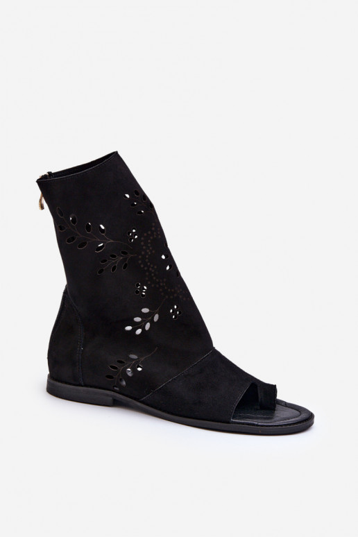 Zazoo 3437 Moteriškas Zomšinės basutės su auliuku Į Pilį juodos spalvos Zazoo 3437 Moteriškas Zomšinės basutės su auliuku Į Pilį juodos spalvos