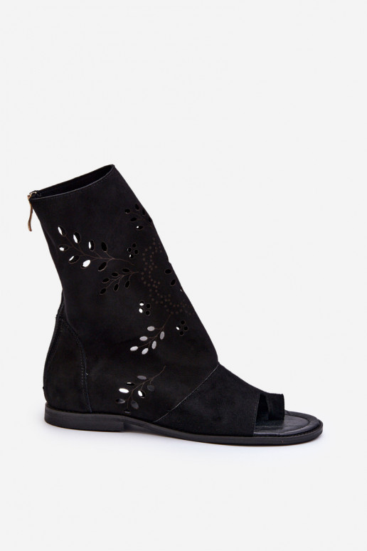 Zazoo 3437 Moteriškas Zomšinės basutės su auliuku Į Pilį juodos spalvos Zazoo 3437 Moteriškas Zomšinės basutės su auliuku Į Pilį juodos spalvos