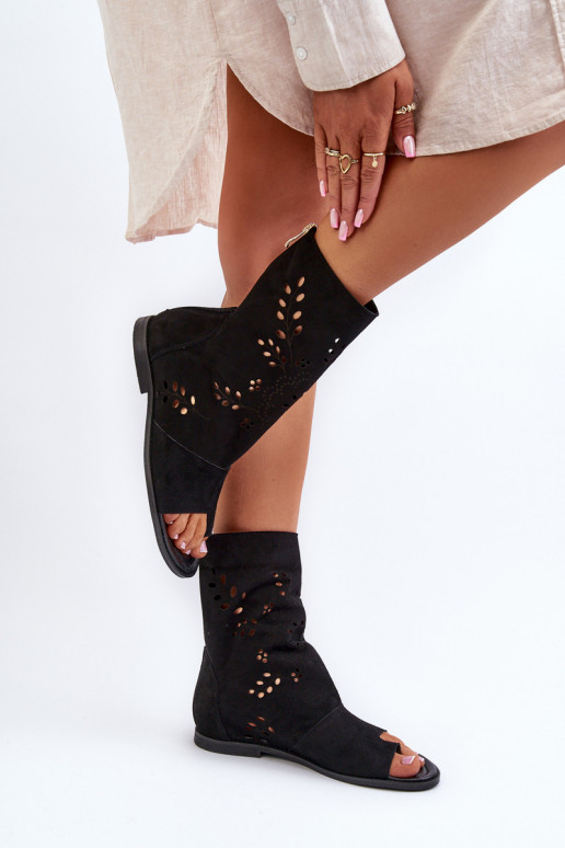 Zazoo 3437 Moteriškas Zomšinės basutės su auliuku Į Pilį juodos spalvos Zazoo 3437 Moteriškas Zomšinės basutės su auliuku Į Pilį juodos spalvos